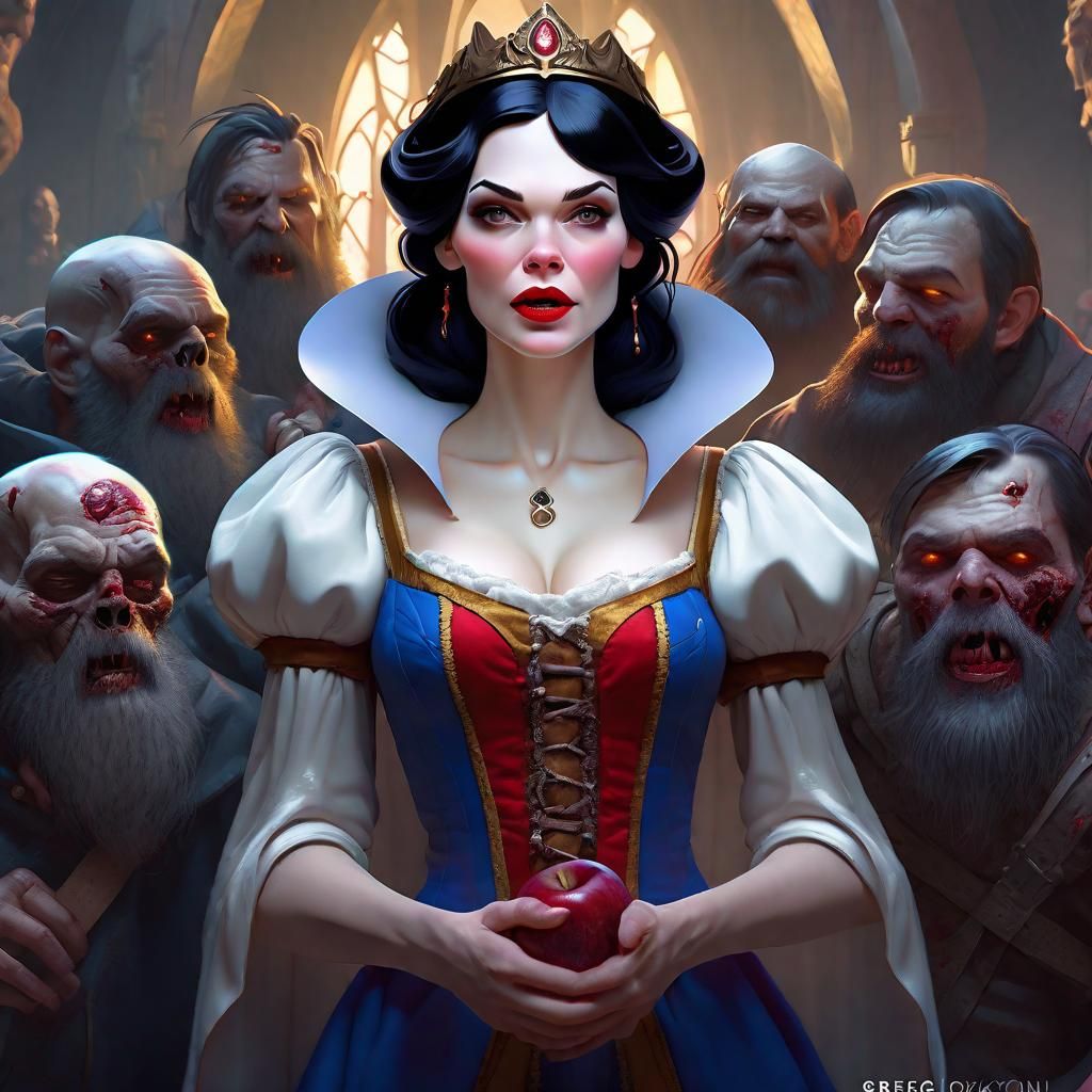 Evil Snow White and Zombie Dwarves Portrait