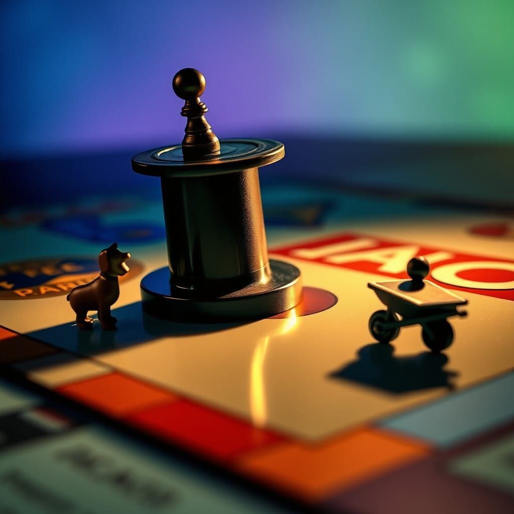 Monopoly Game Board in Warm, Nostalgic Light