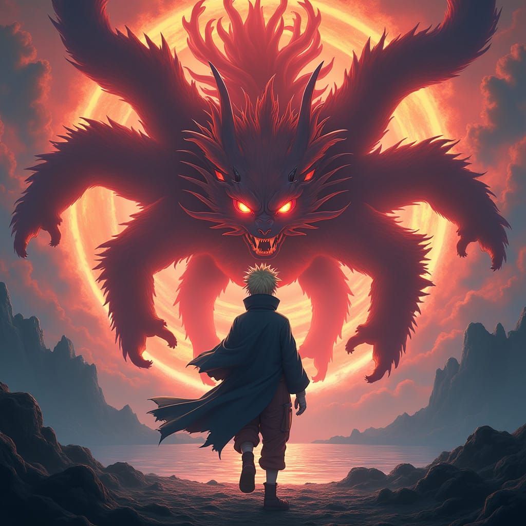 Naruto Unleashes Fierce Kyubi Aura in Stunning Concept Art