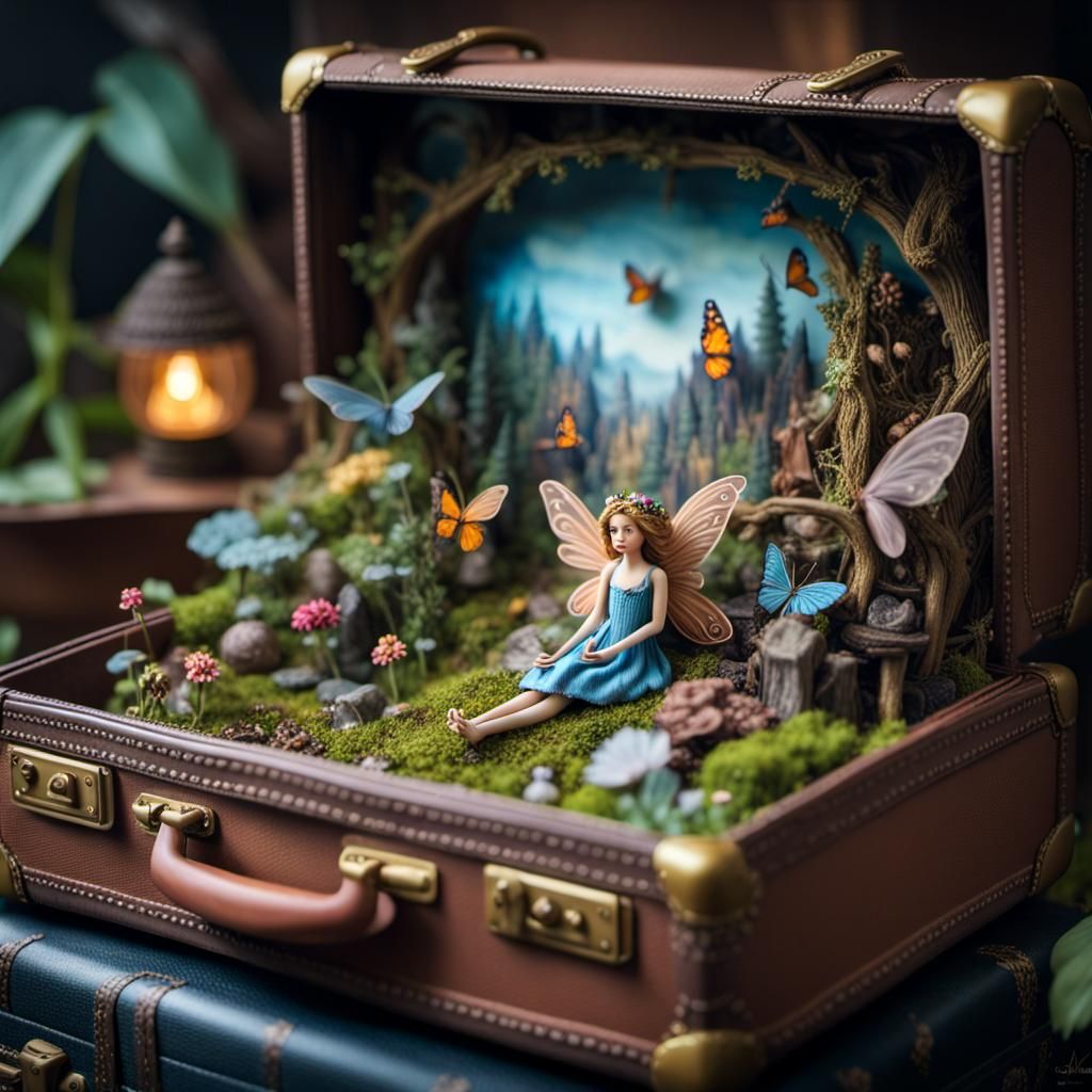 Fairy world inside the suitcase