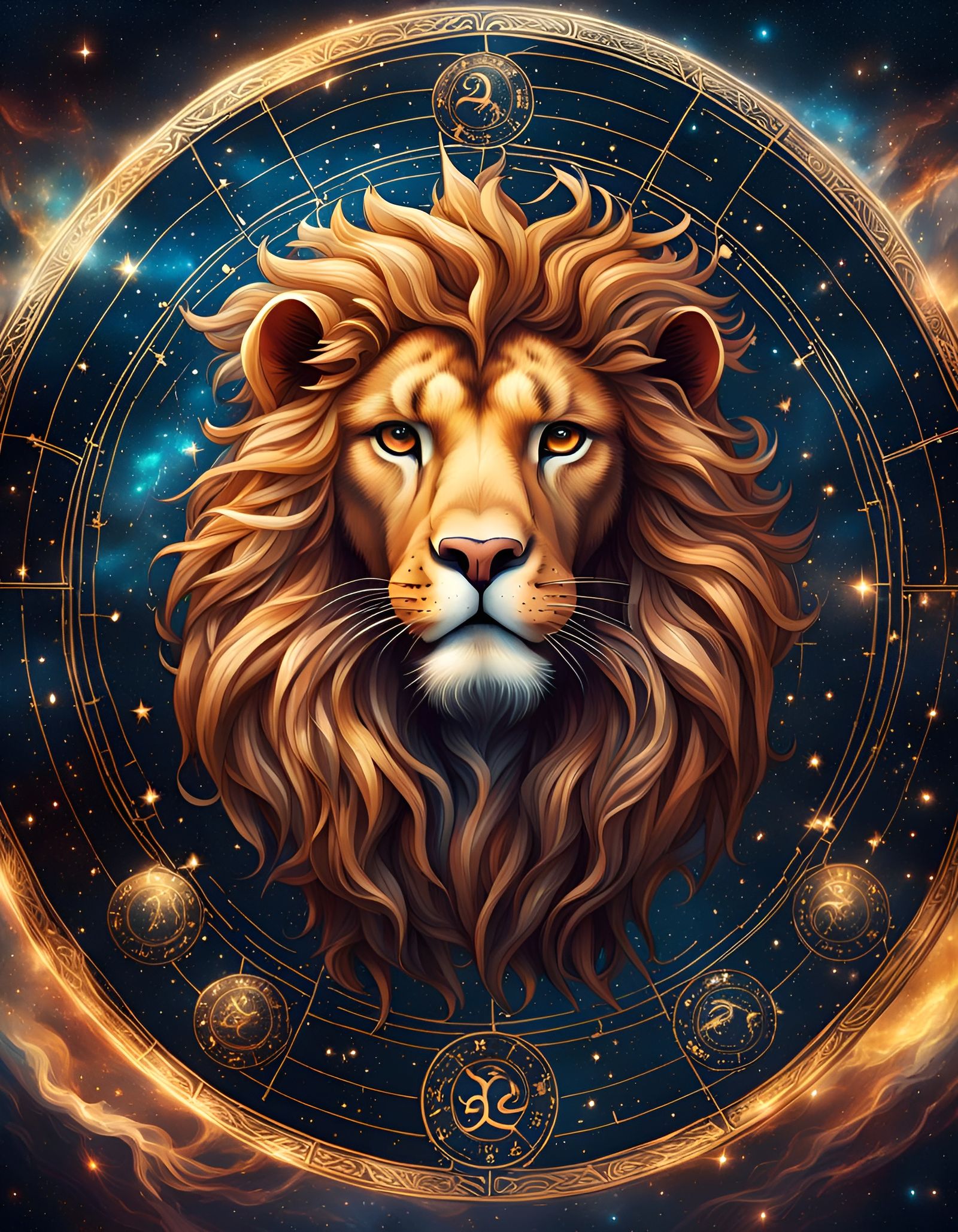 Detailed Leo Zodiac Sign Art in Yuumei Style