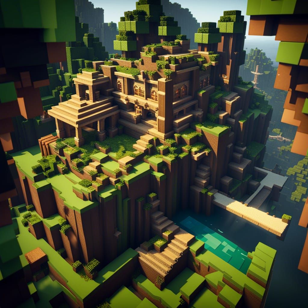 Detailed Minecraft House in 3D Game Style