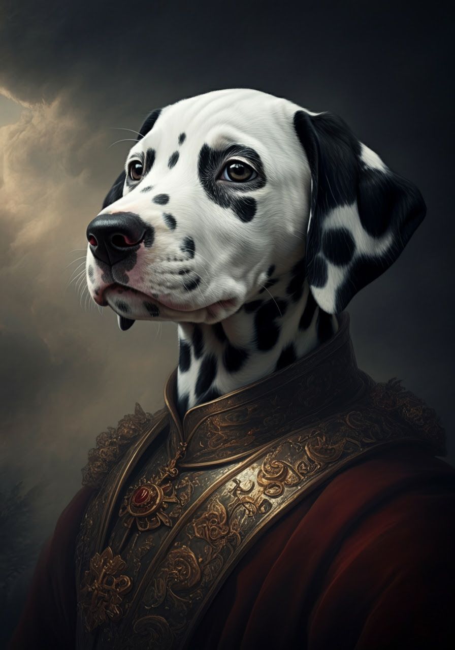 Dalmatian Puppy Portrait in Goya's Epic Style