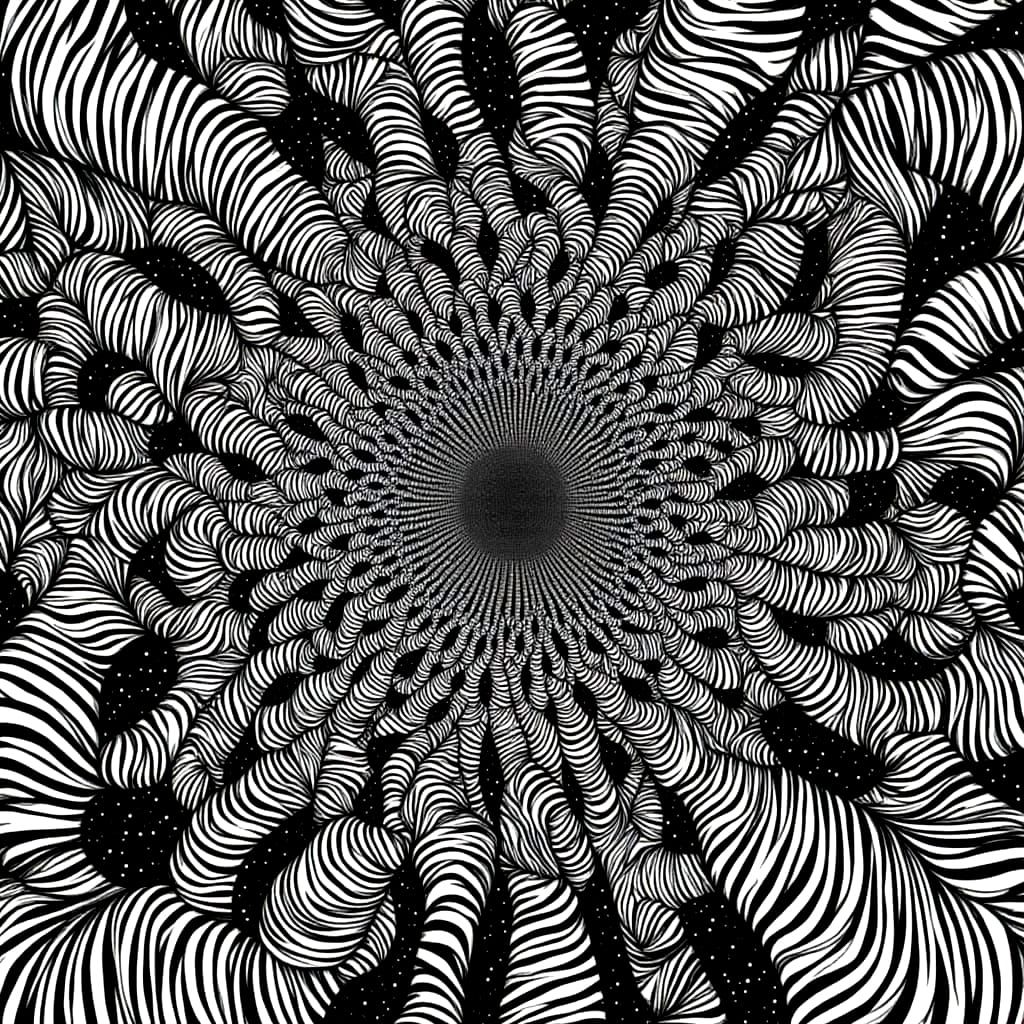 Playful Zebras in Op Art Style