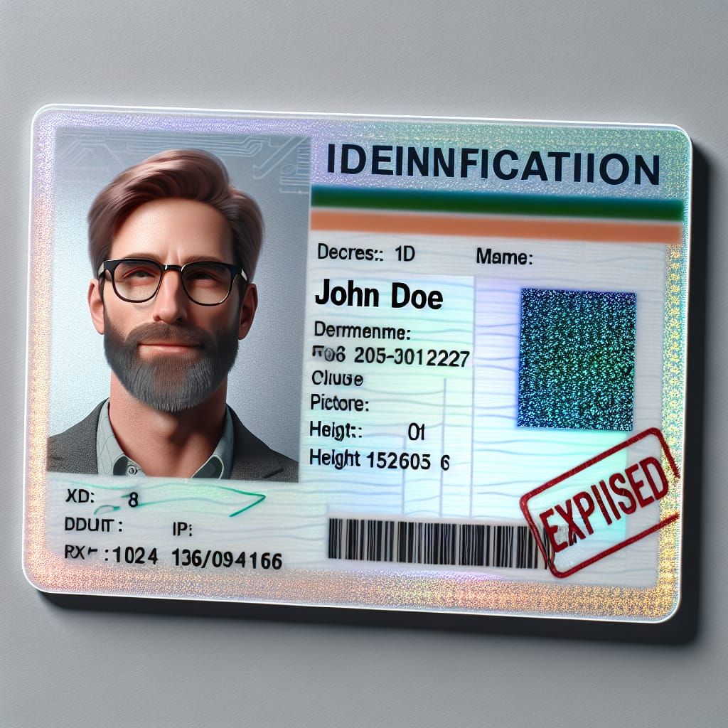 Fictitious Identification Card for Illustrative Purposes