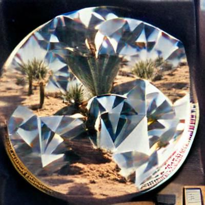 Diamond Record in Barren Desert Landscape