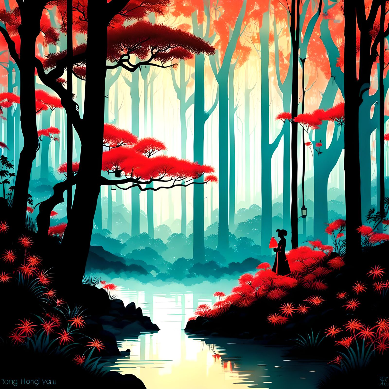 Beautiful asian fairy forest by Tang yau hoong