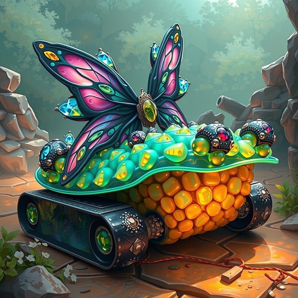 Gemstone Beads in Fantasy Art Style