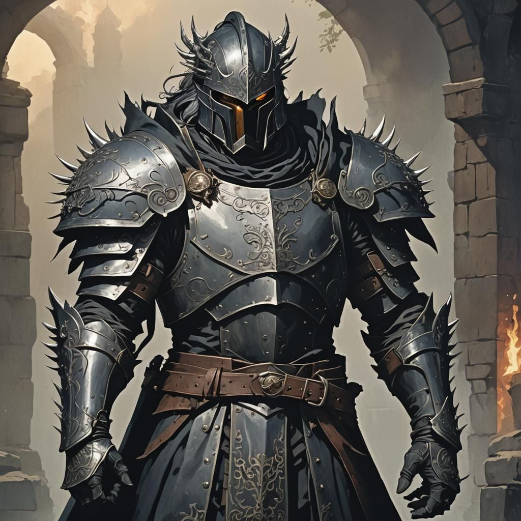 Imposing Armored Warrior with Greatsword: Fantasy Art