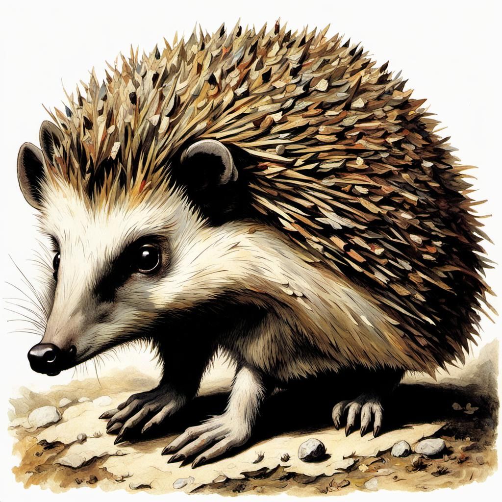 Enchanted Hedgehog in a Whimsical World of Artistic Wonder
