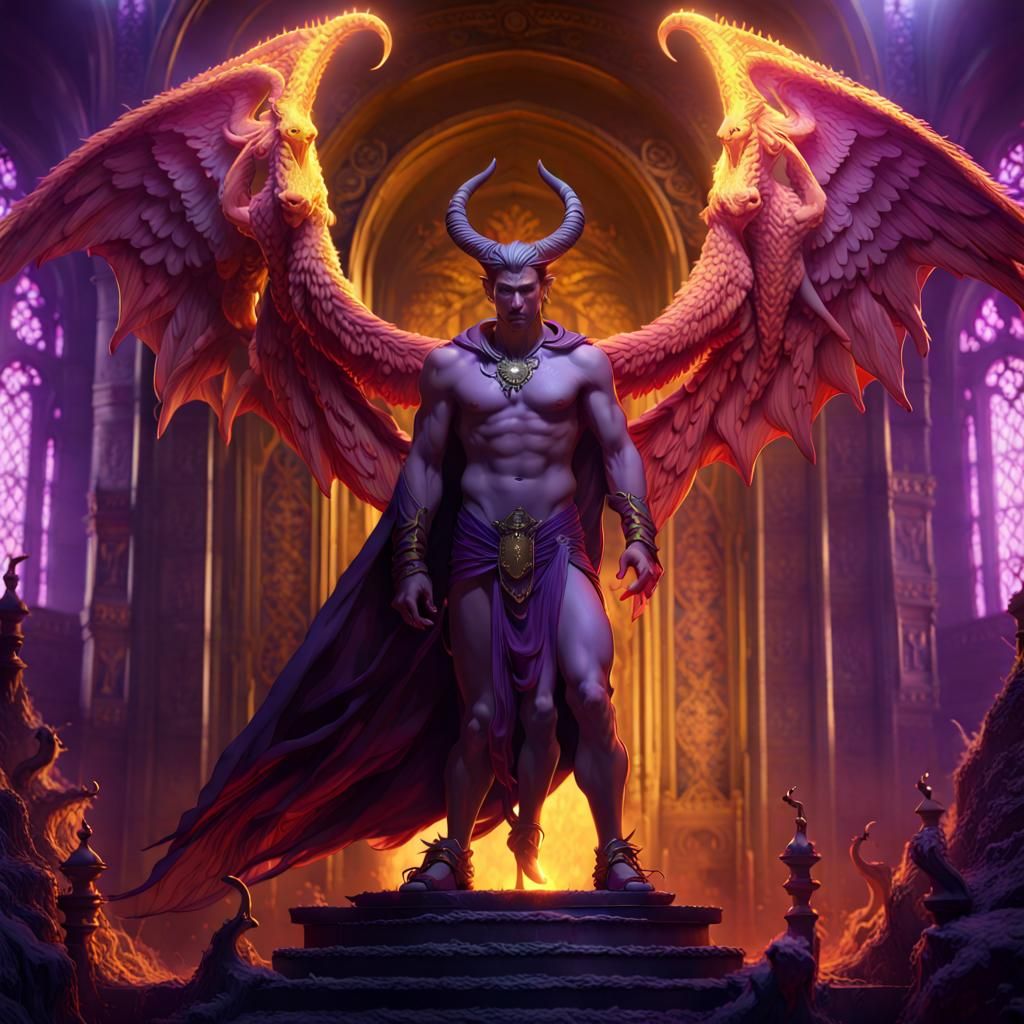 Lucifer in Hell Kingdom: Dark Fantasy Concept Art