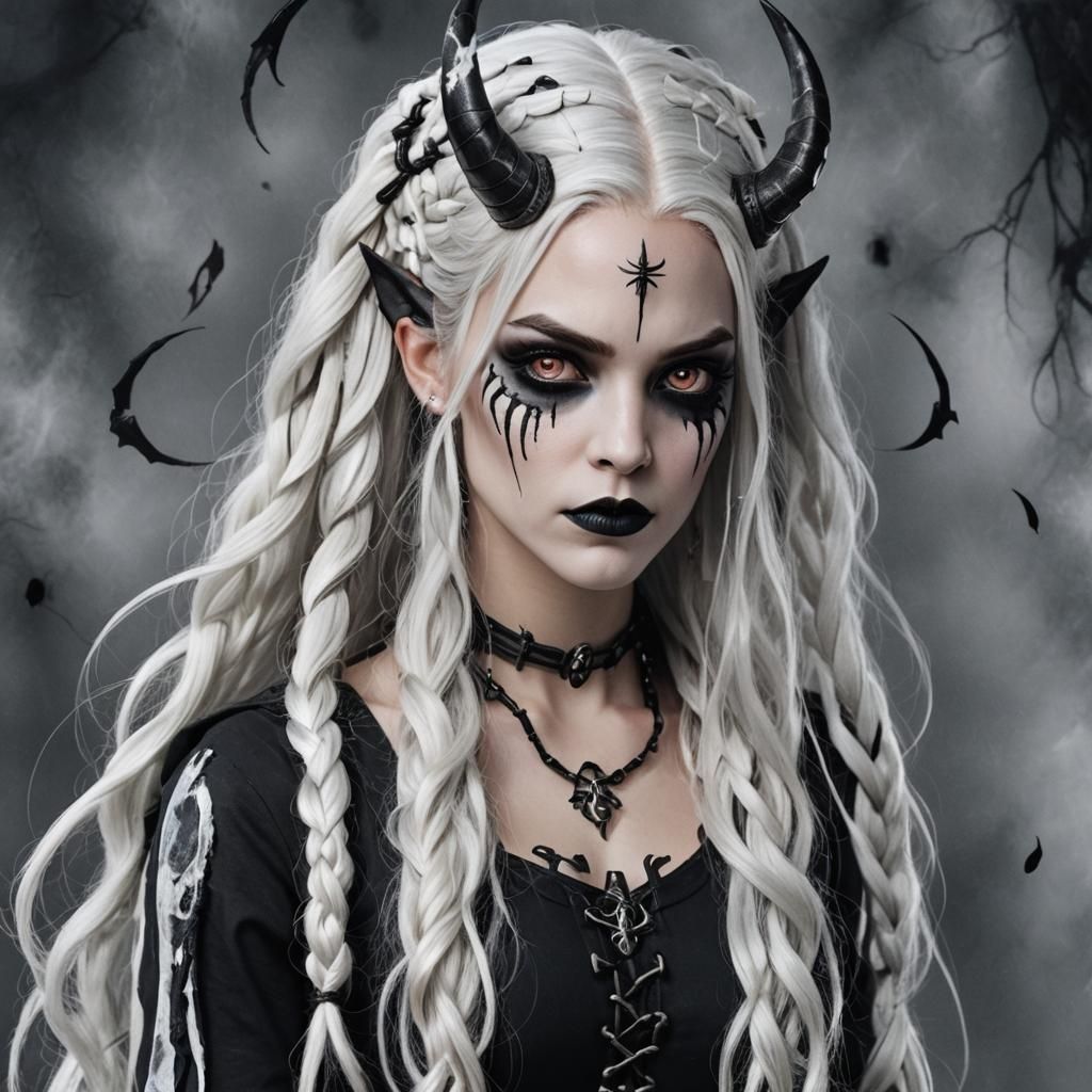 Thunder Enchantress with Glowing Hair and Horns