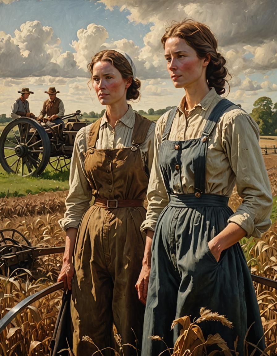 Romantic Realism Farm Portrait at Golden Hour