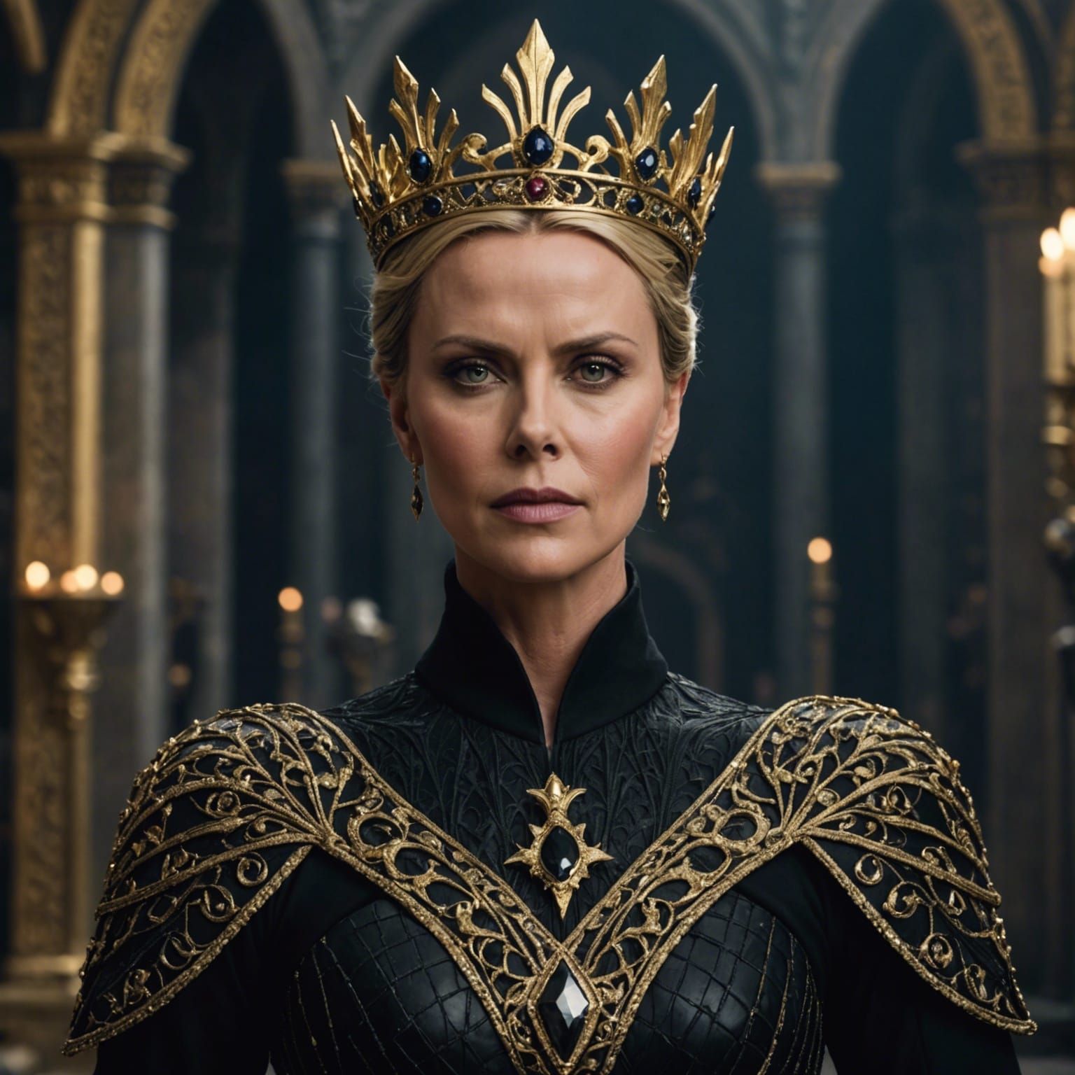 Charlize Theron as Evil Queen Ravenna in Nordic Temple