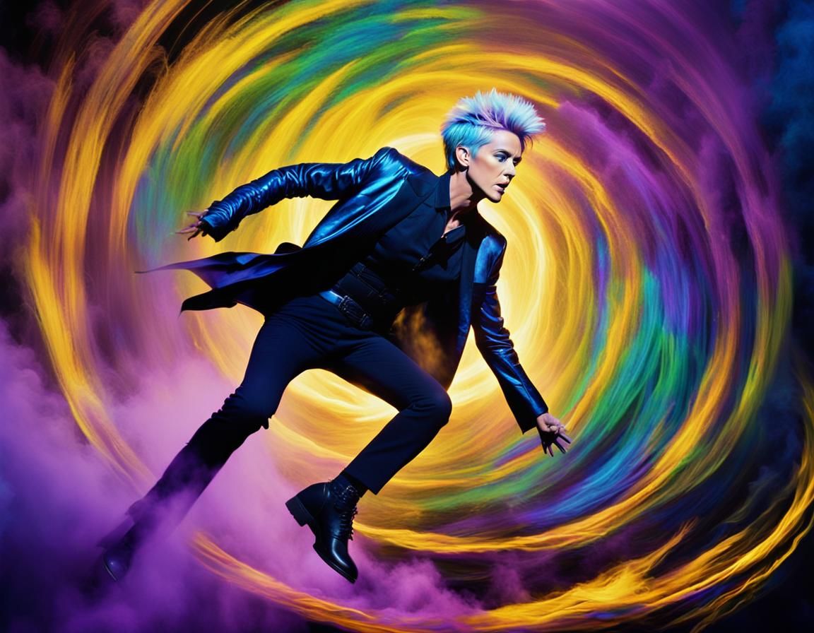 Surreal Stage Performance in Vibrant Oil Painting