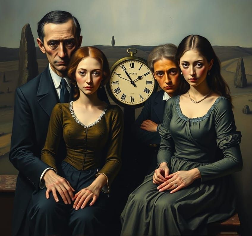 German Expressionist Family Portrait with Surreal Elements