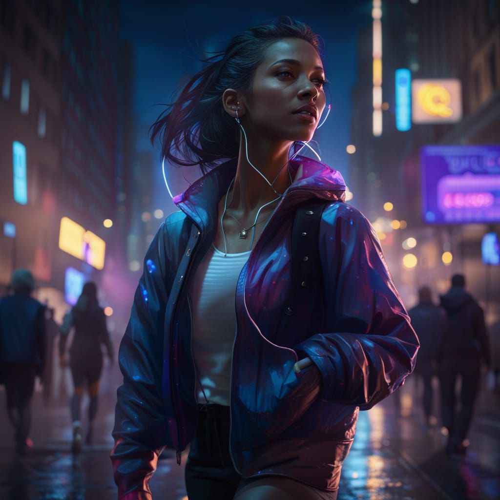 Night City Walker, Hyperdetailed Concept Art