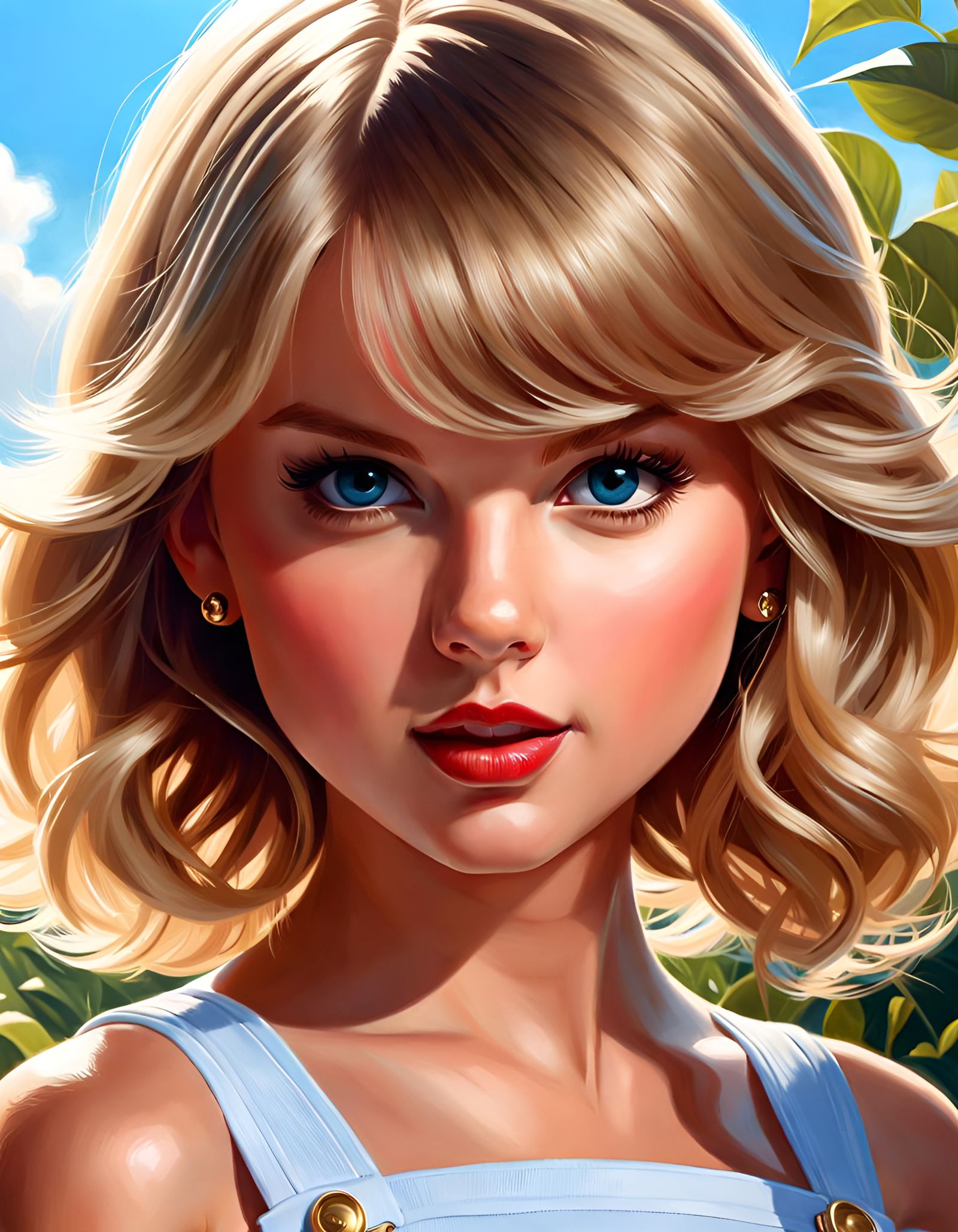 Hyperrealistic Baby Taylor Swift on Sunny Day