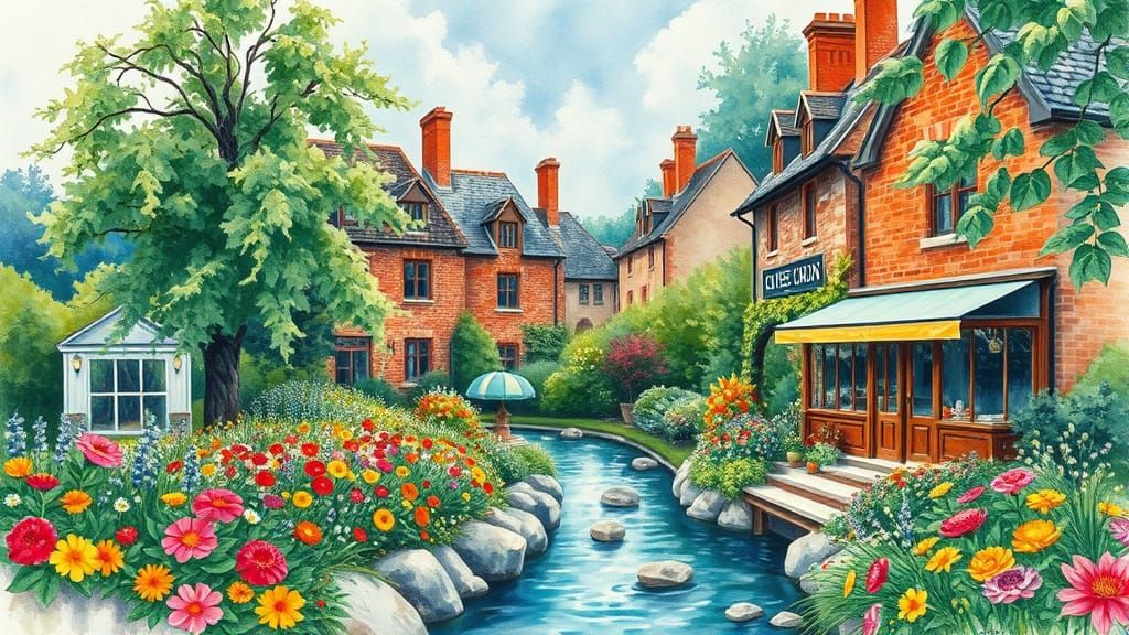 Vincent Van Gogh Inspired Landscape with Vibrant Flowers