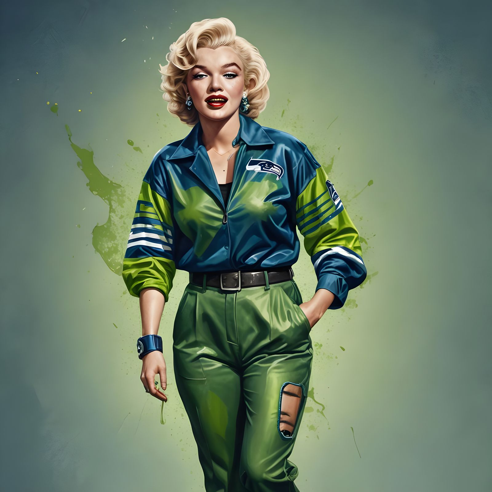 Marilyn as a Seahawks fan