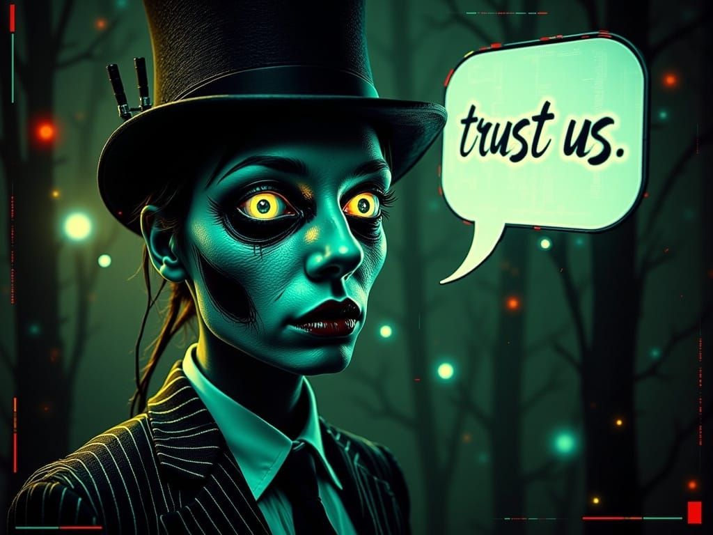 Dark Glitch Horror: Computer Monitor Humanoid