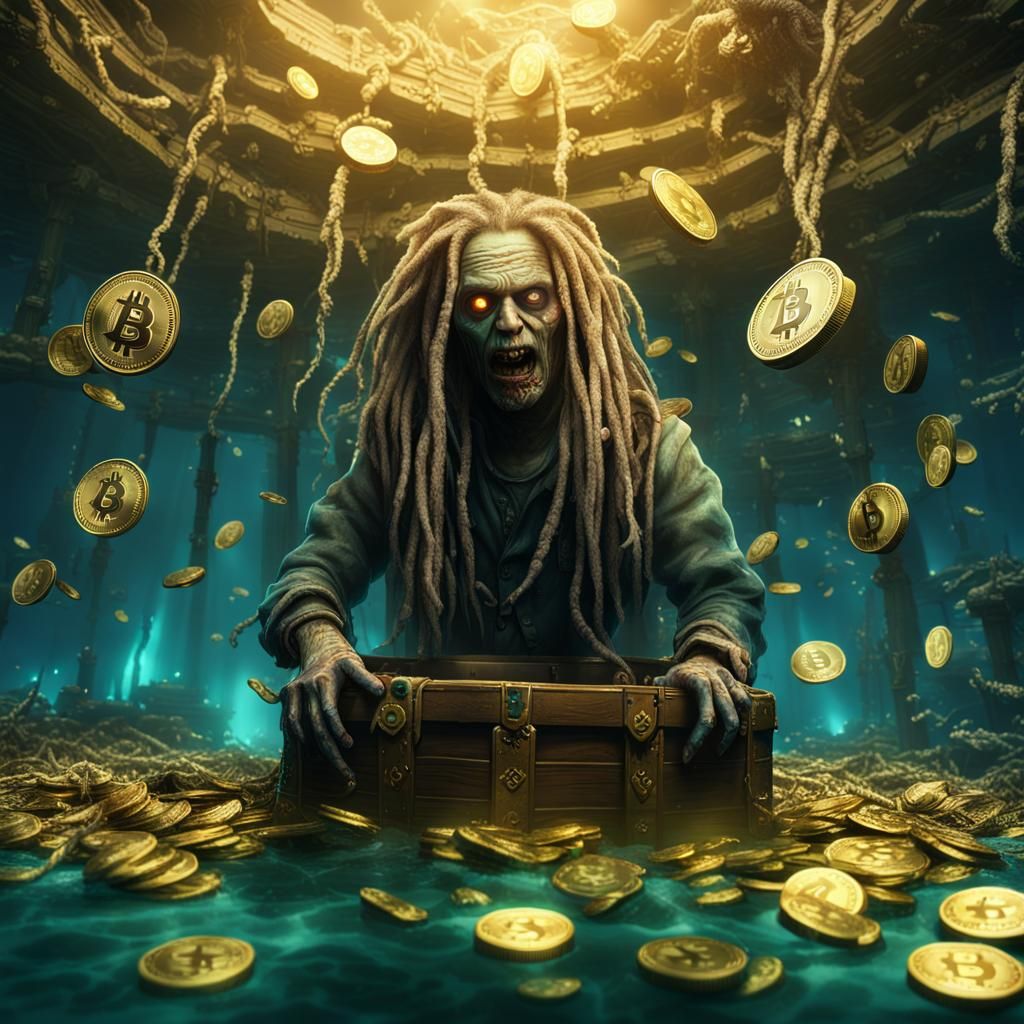 Underwater Zombie in Shipwreck with Bitcoin Treasure