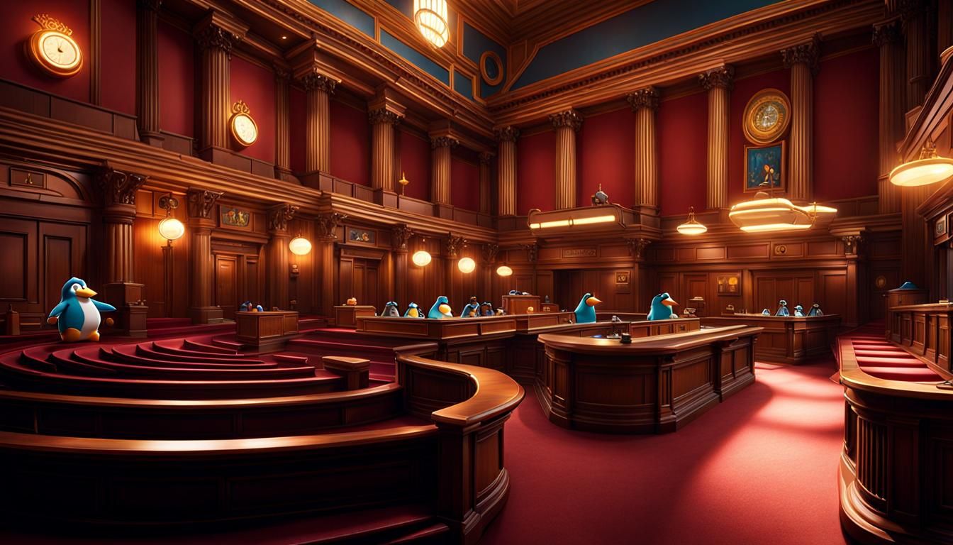 Club Penguin on Trial for Tax Fraud: Detailed 8K Art