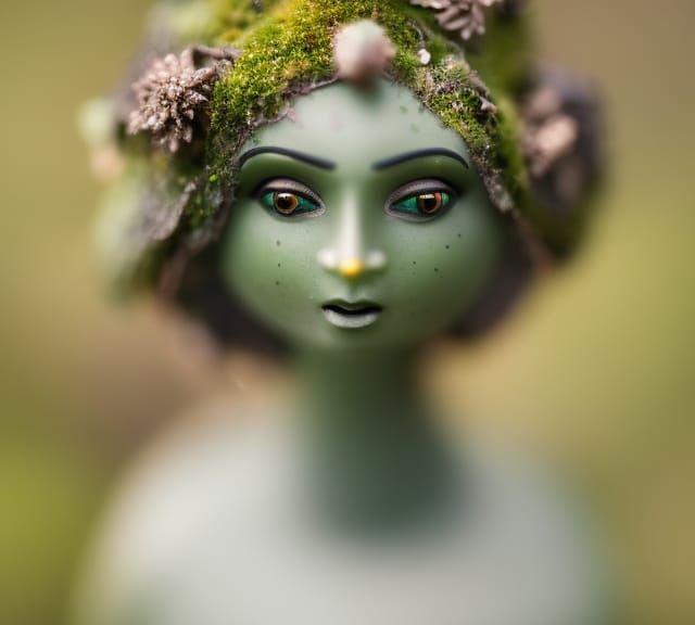 Enchanted Moss Gnome in Misty Forest