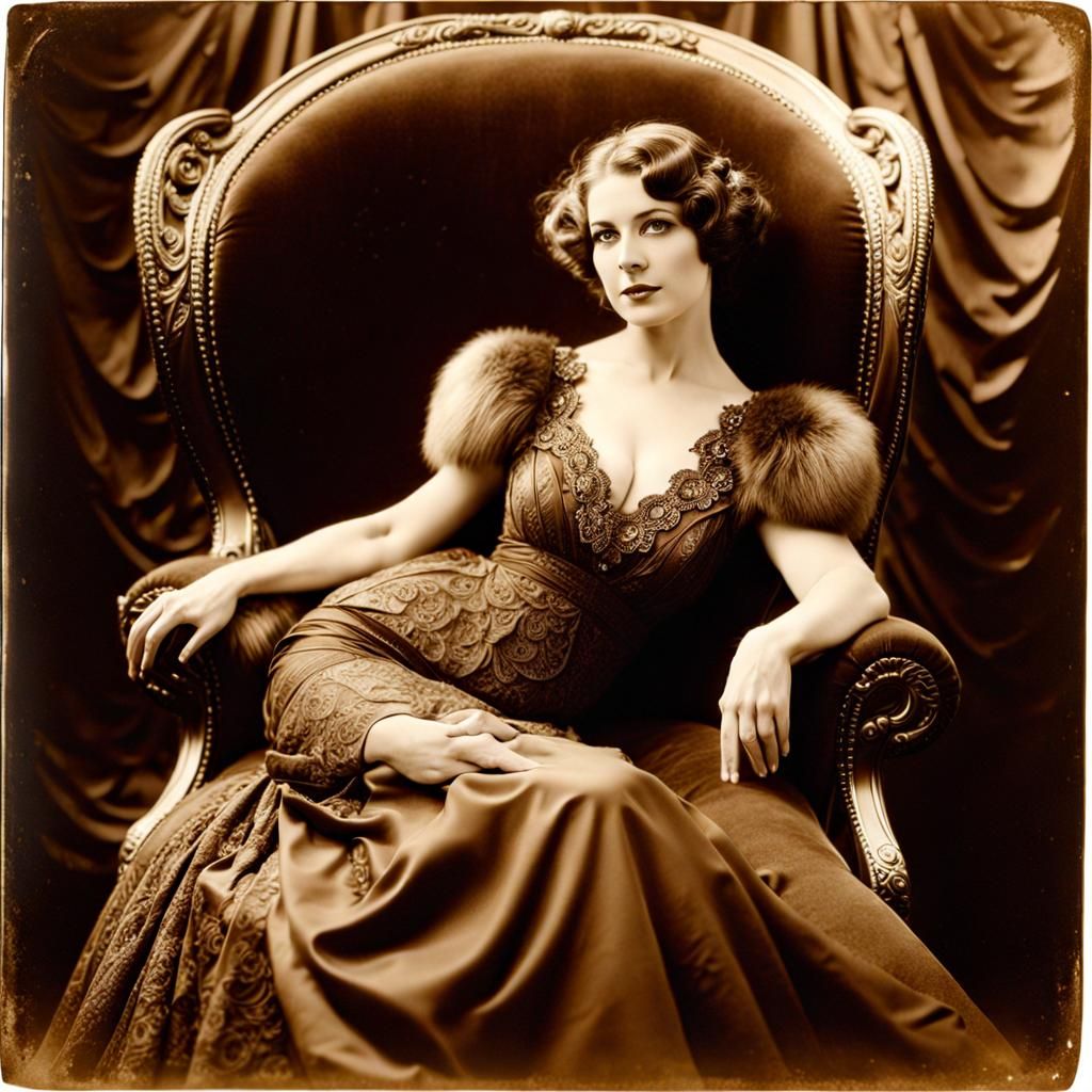 Sepia Photograph of Woman with Maine Coon Cat