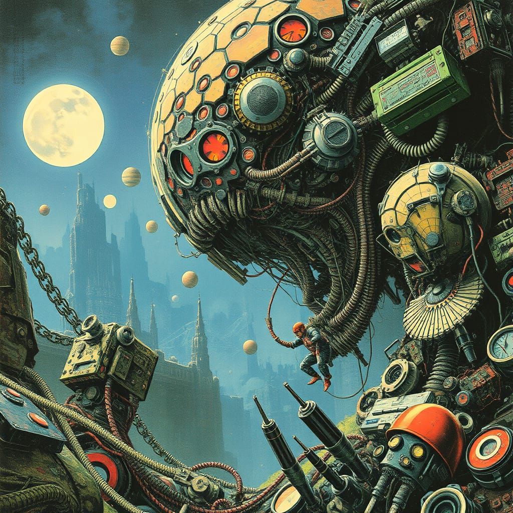 Dark Cyberpunk Bernie Wrightson-Inspired Biopunk Art