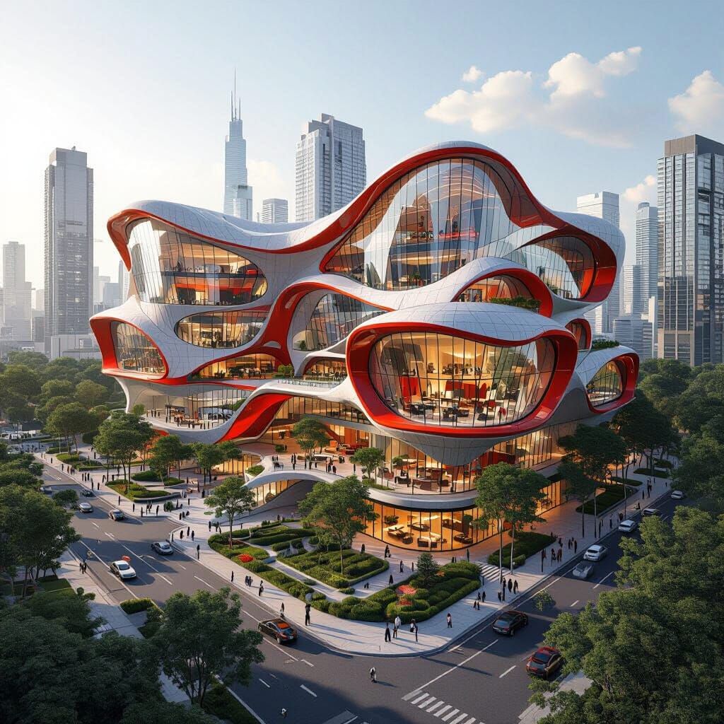 Futuristic Skyscrapers with Organic Concrete Frames