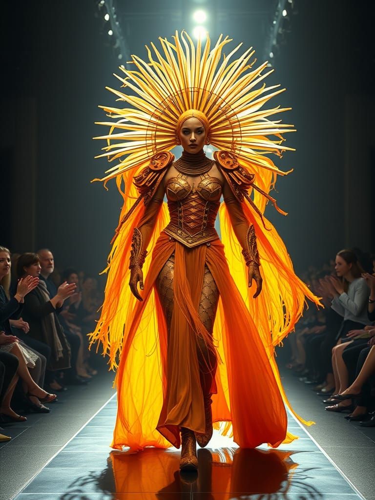 Surreal Hyperrealistic Fashion Show on the Catwalk of the Mu...