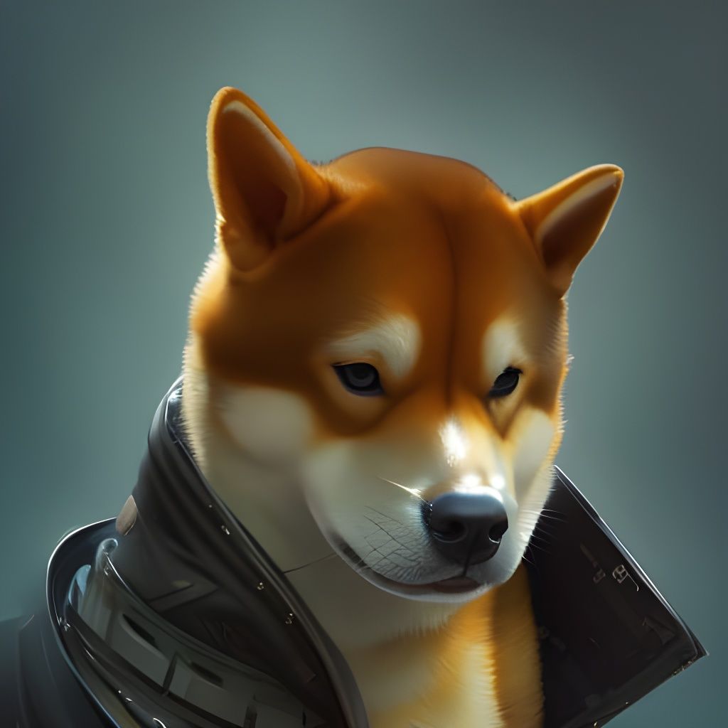 Shiba Inu Cyber Ninja: Hyperdetailed 8K Portrait