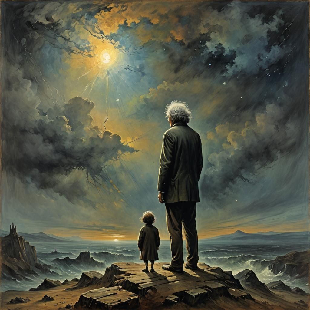 Epic Moody Einstein Portrait in the Style of Goya