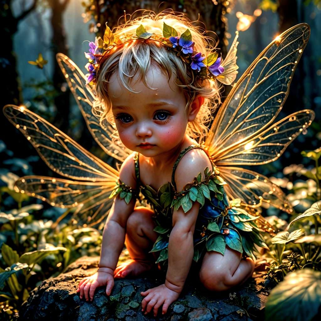 Adorable Baby Fairy with Intricate Wings