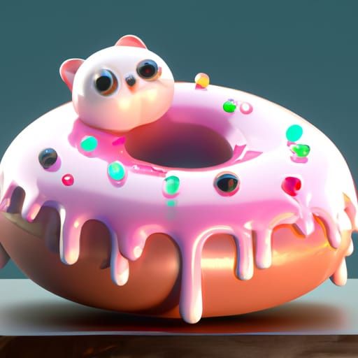 Kawaii Donut in Detailed Fantasy Concept Art