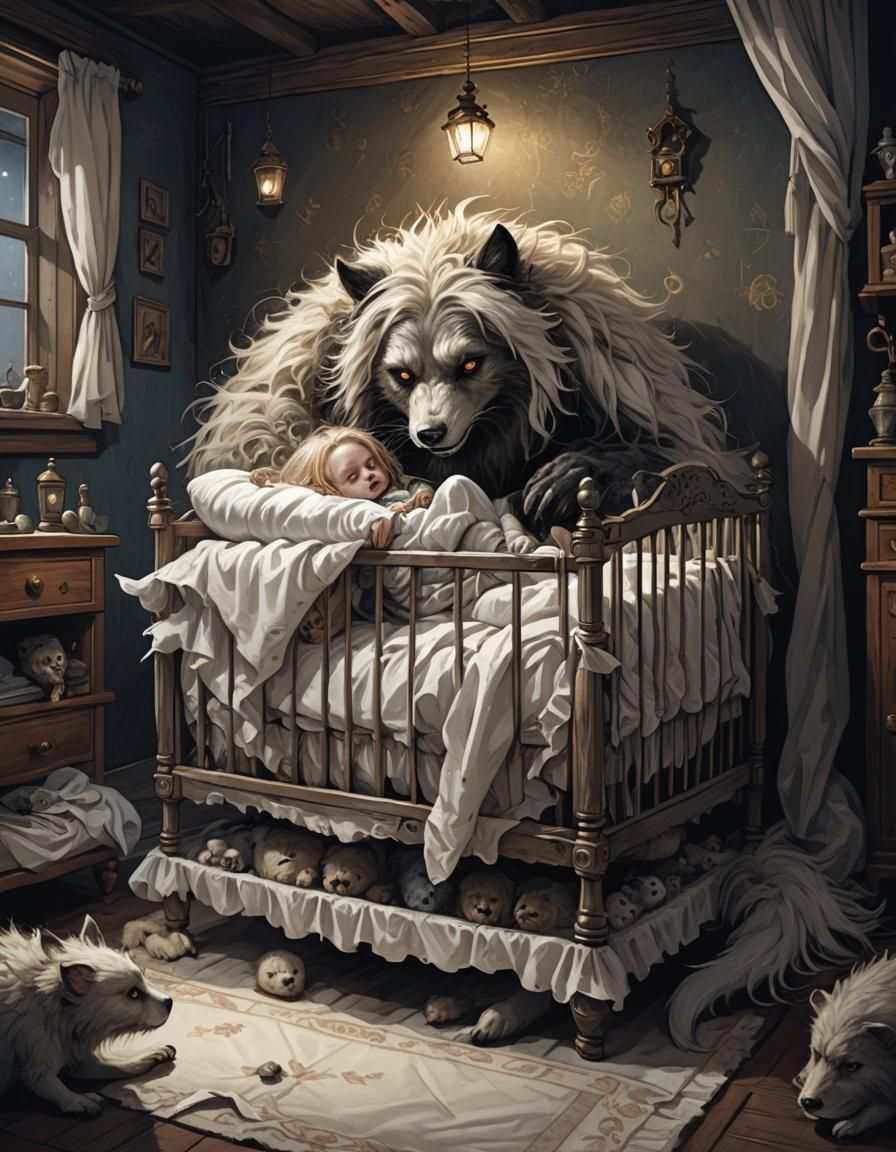 Dark Fantasy: Furry Creature and Pale Girl