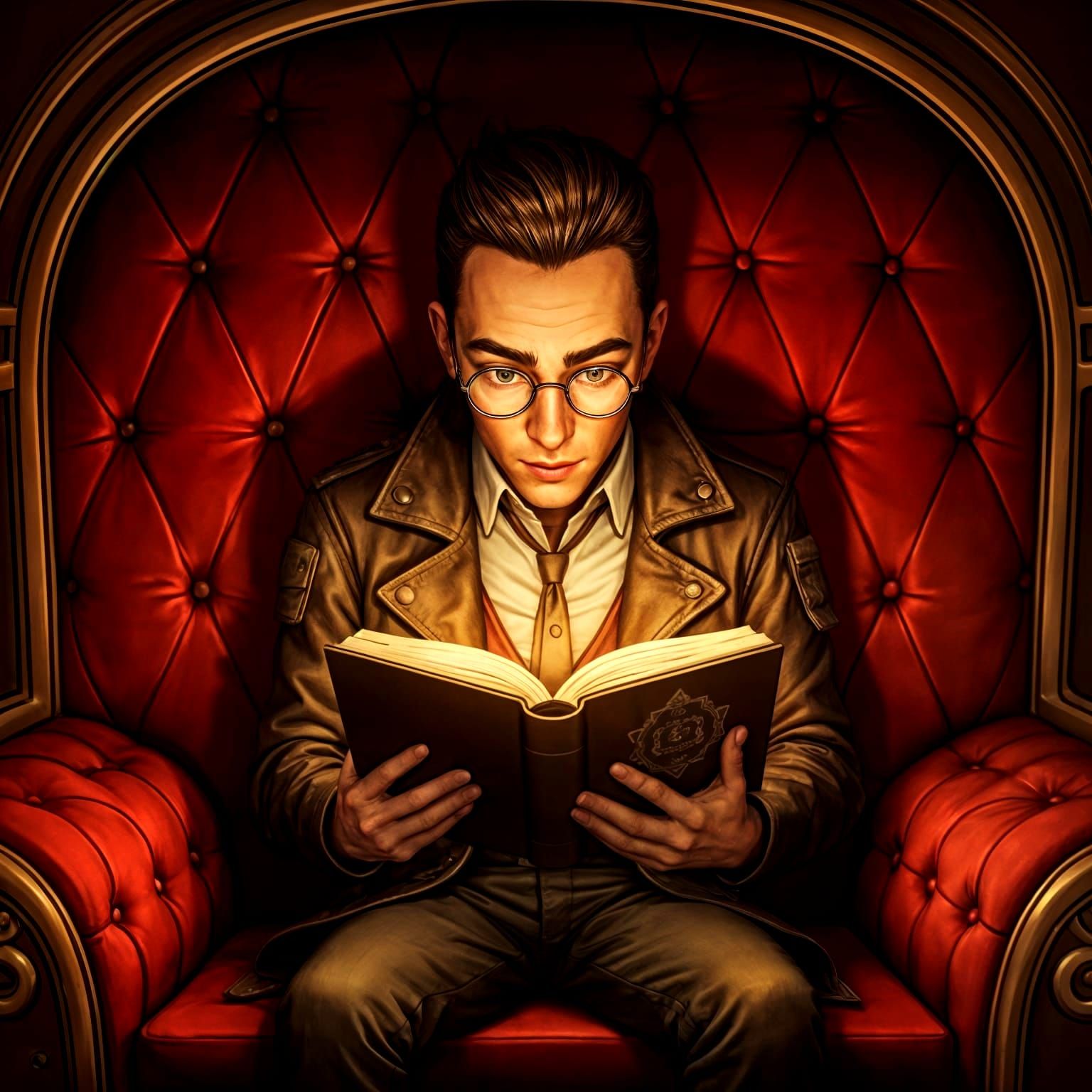 Humanoid Book Reading on a Couch