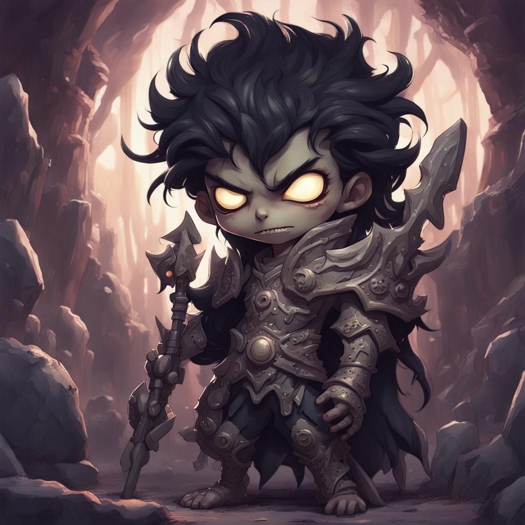 Enchanting Chibi Undead Creature in Anime Style