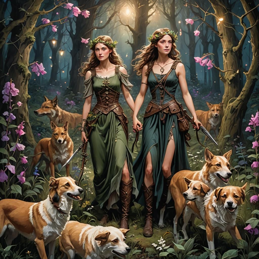 Diana the Huntress in Ethereal Forest