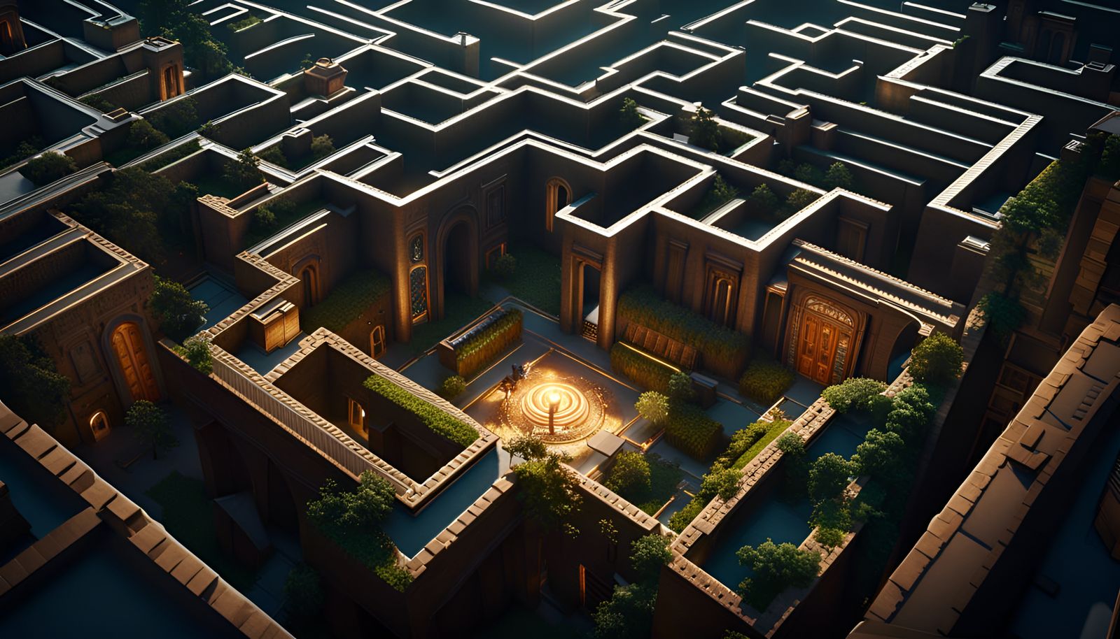 Overhead View: Person Navigating Maze in 3D Style