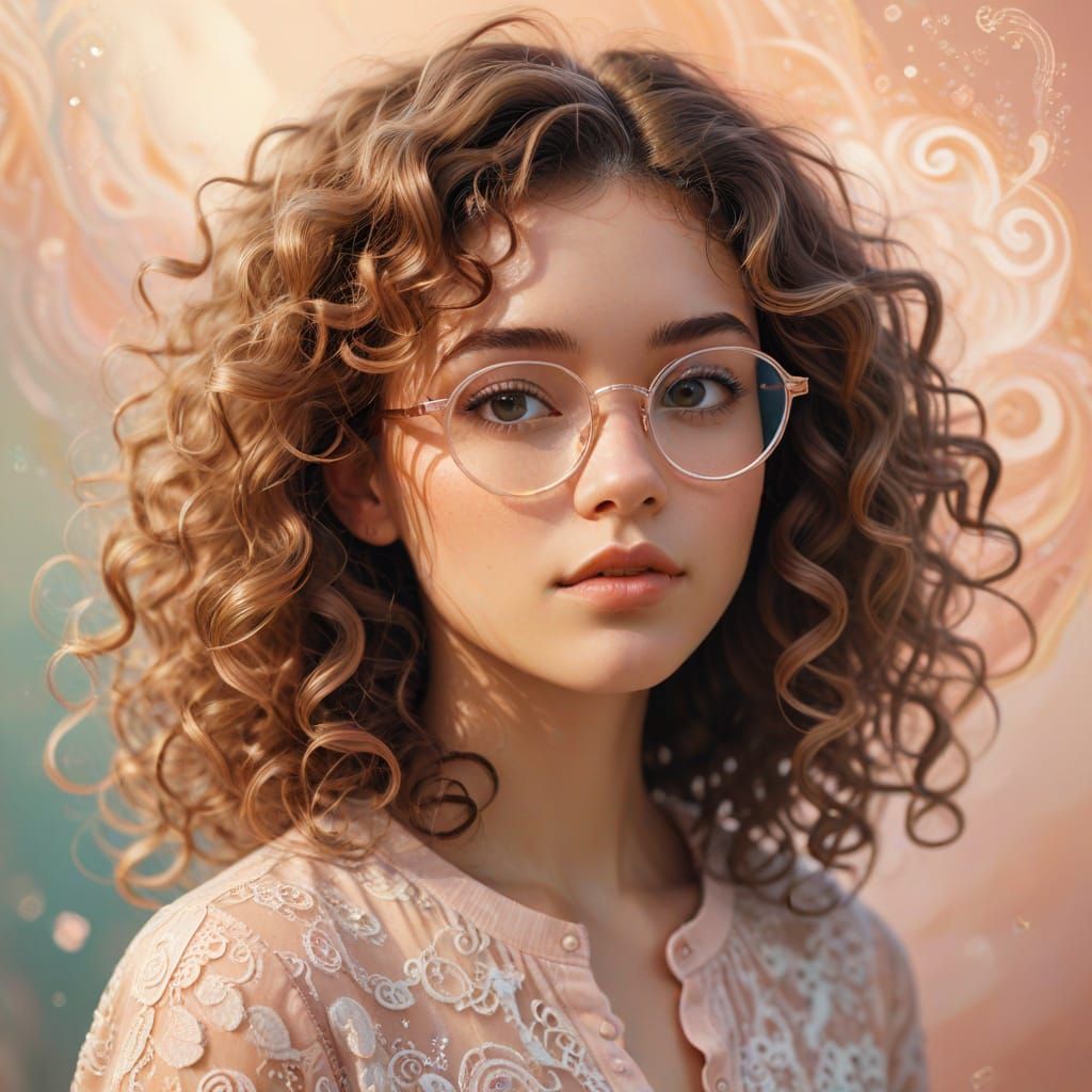 Whimsical Teenage Girl in Soft Focus Pastel Hues