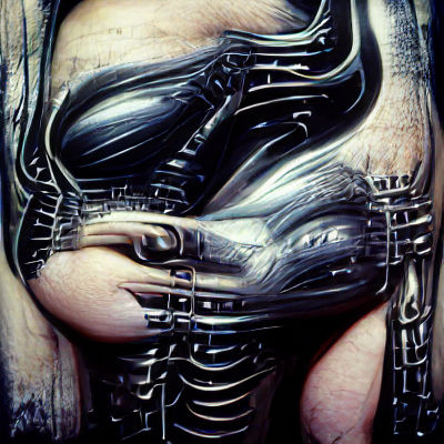 Surreal Biomechanical Landscape in Giger Style