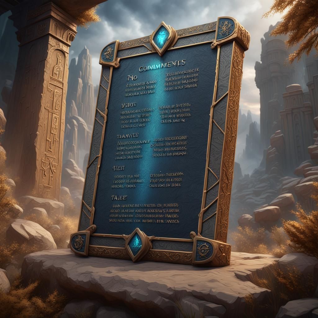 Ten Commandments Tablet in Detailed Matte Painting