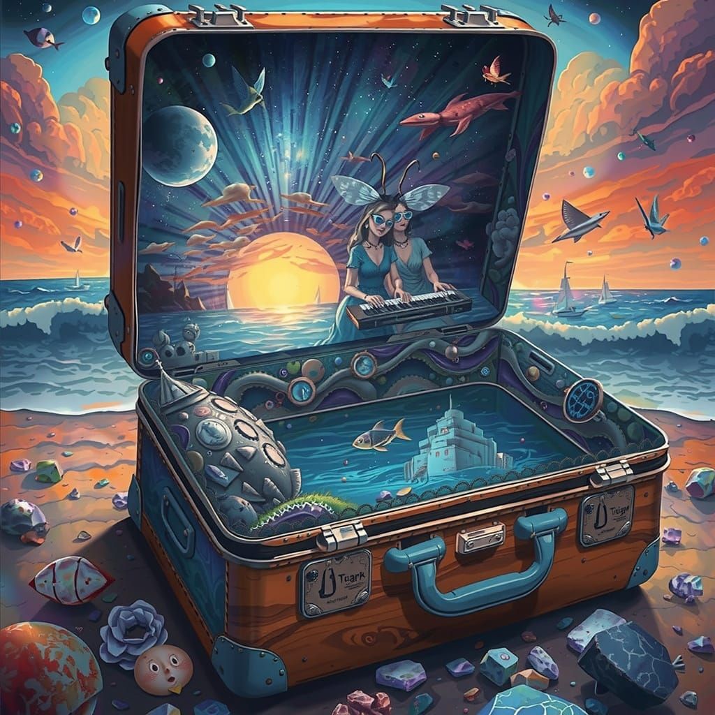 Ethereal Space Odyssey in Vibrant Sunset Galaxy