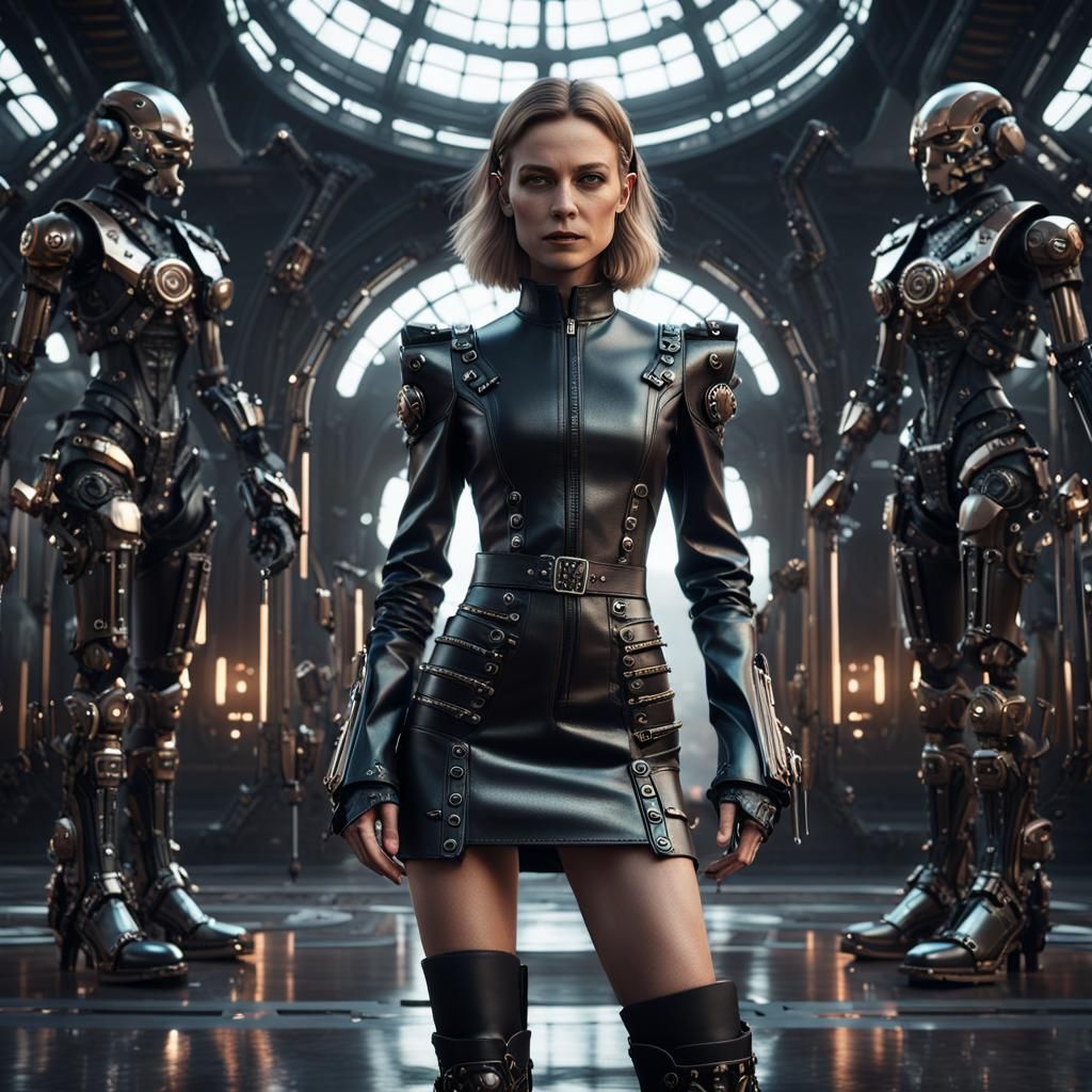 Booted Goddess in Sci-Fi Cinematic Style