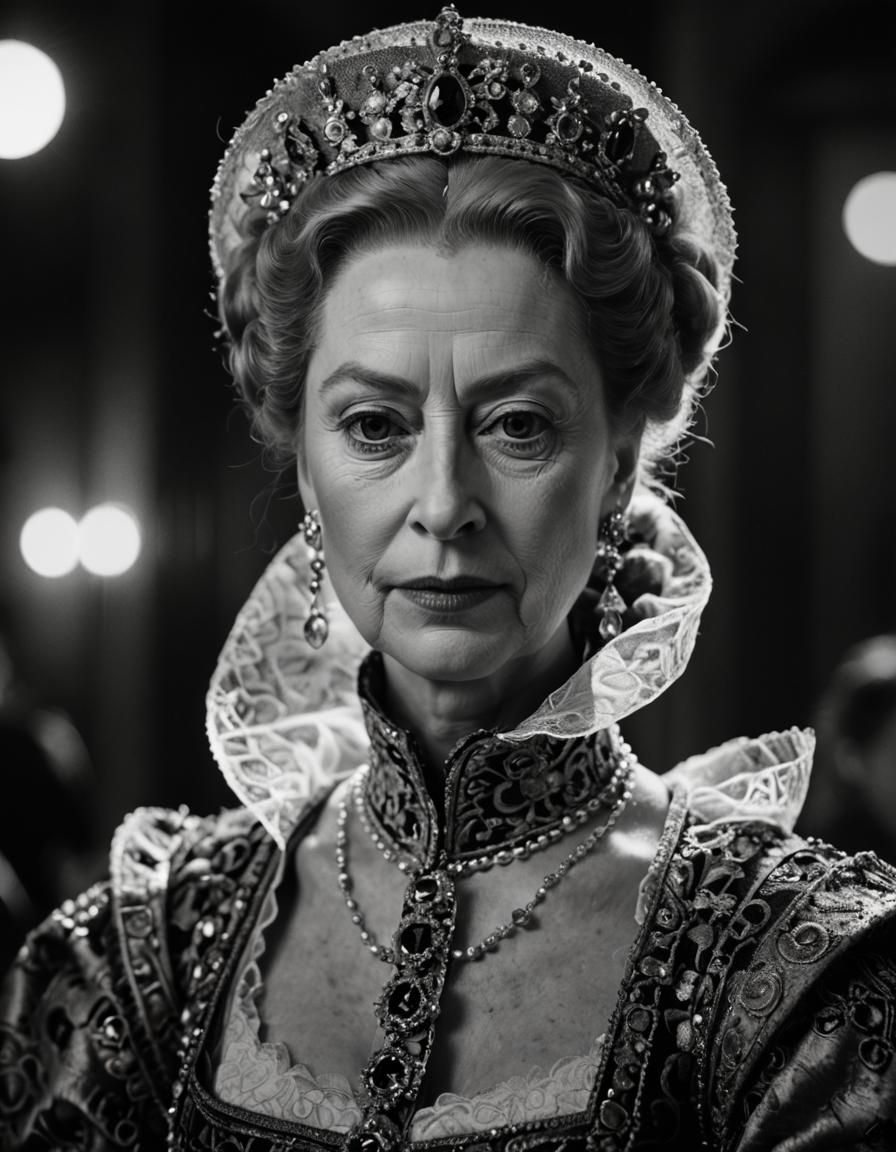 Young Queen Elizabeth I: Black and White Portrait