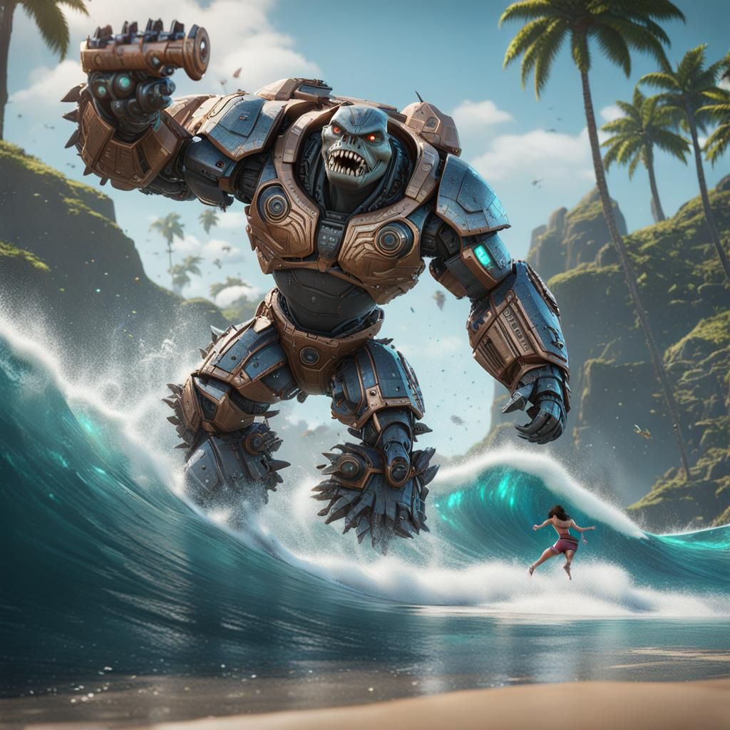 Moana Under Attack: Sci-Fi Cinematic Scene