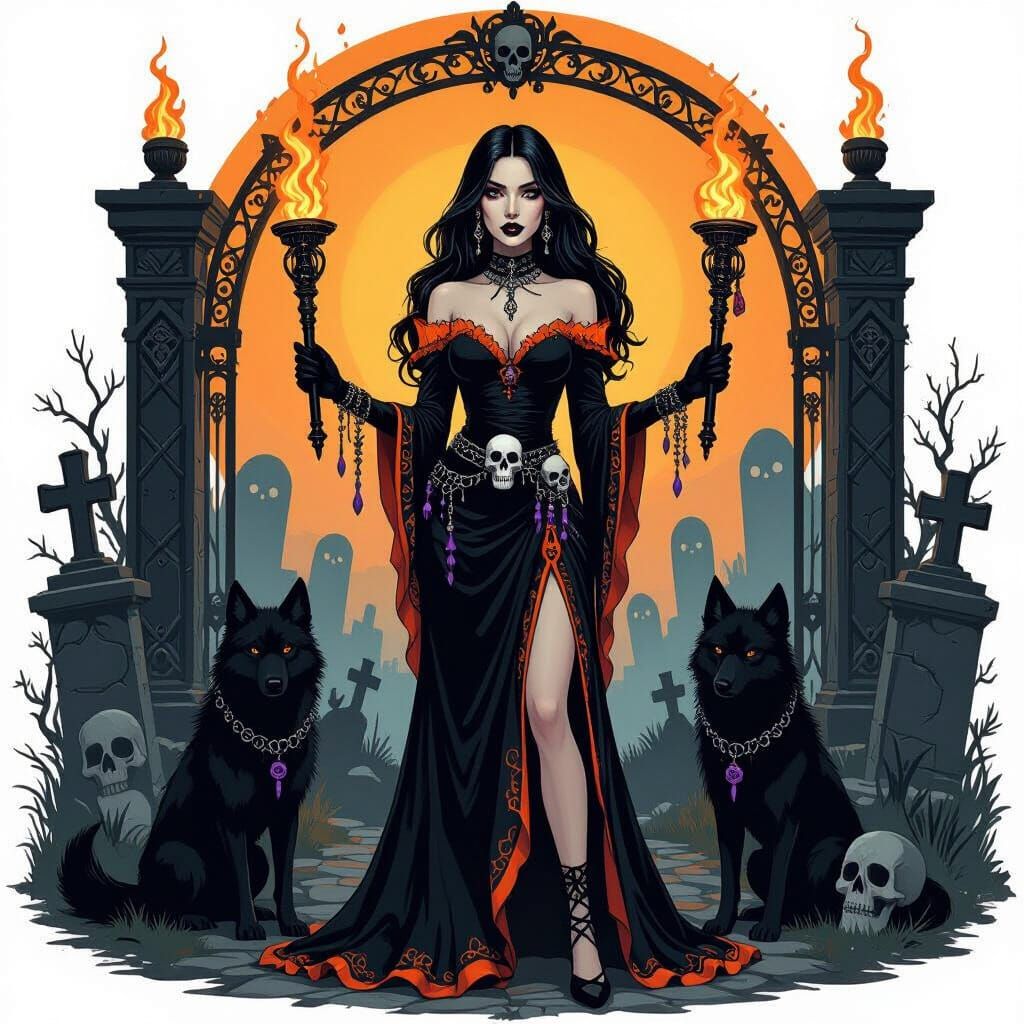 Hekate at the Crossroads in Gothic Style