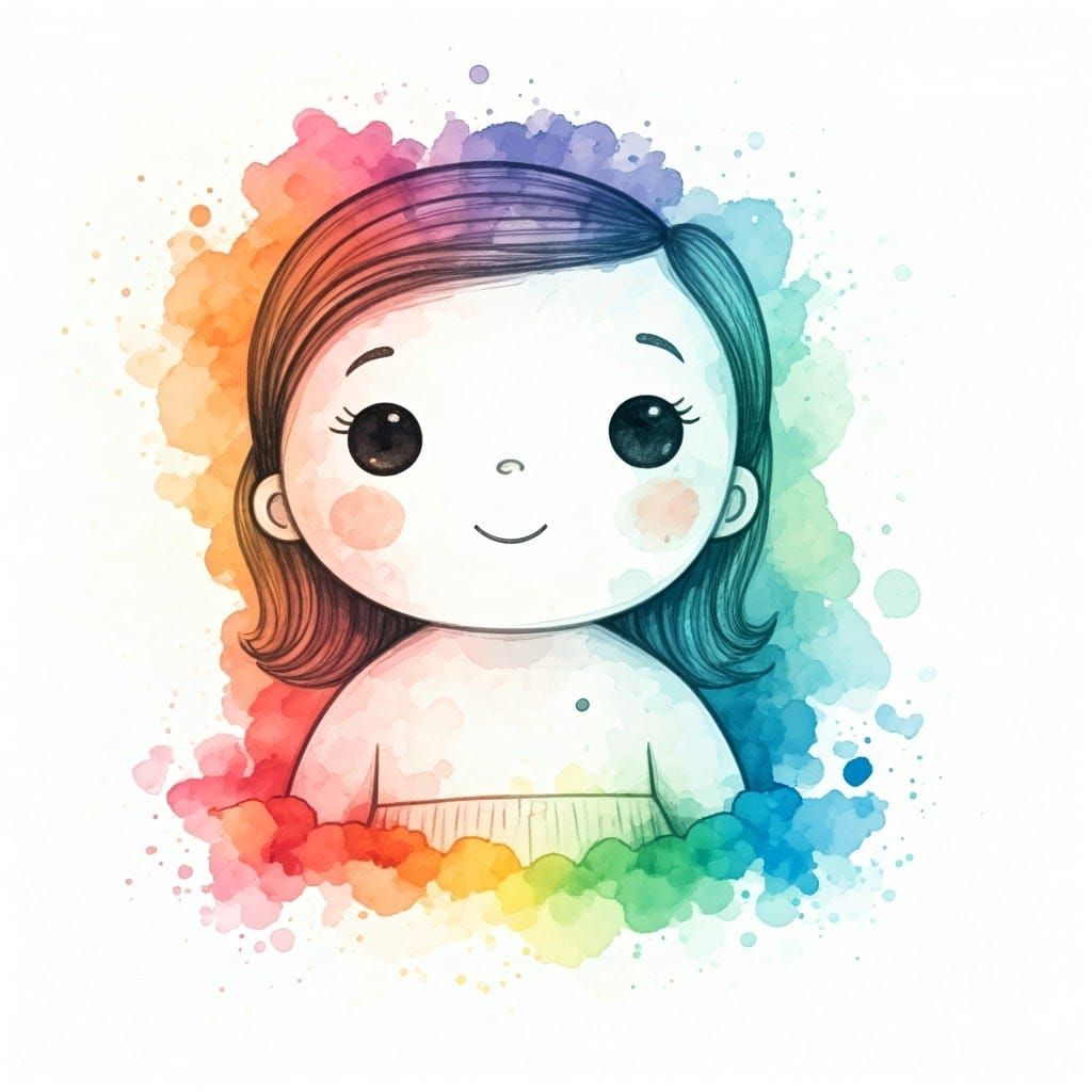 Kidcore Liminal Space in Watercolor Style